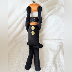 2004 Woof and Poof Plush Black Cat Door Knob Hanger - Halloween Fall